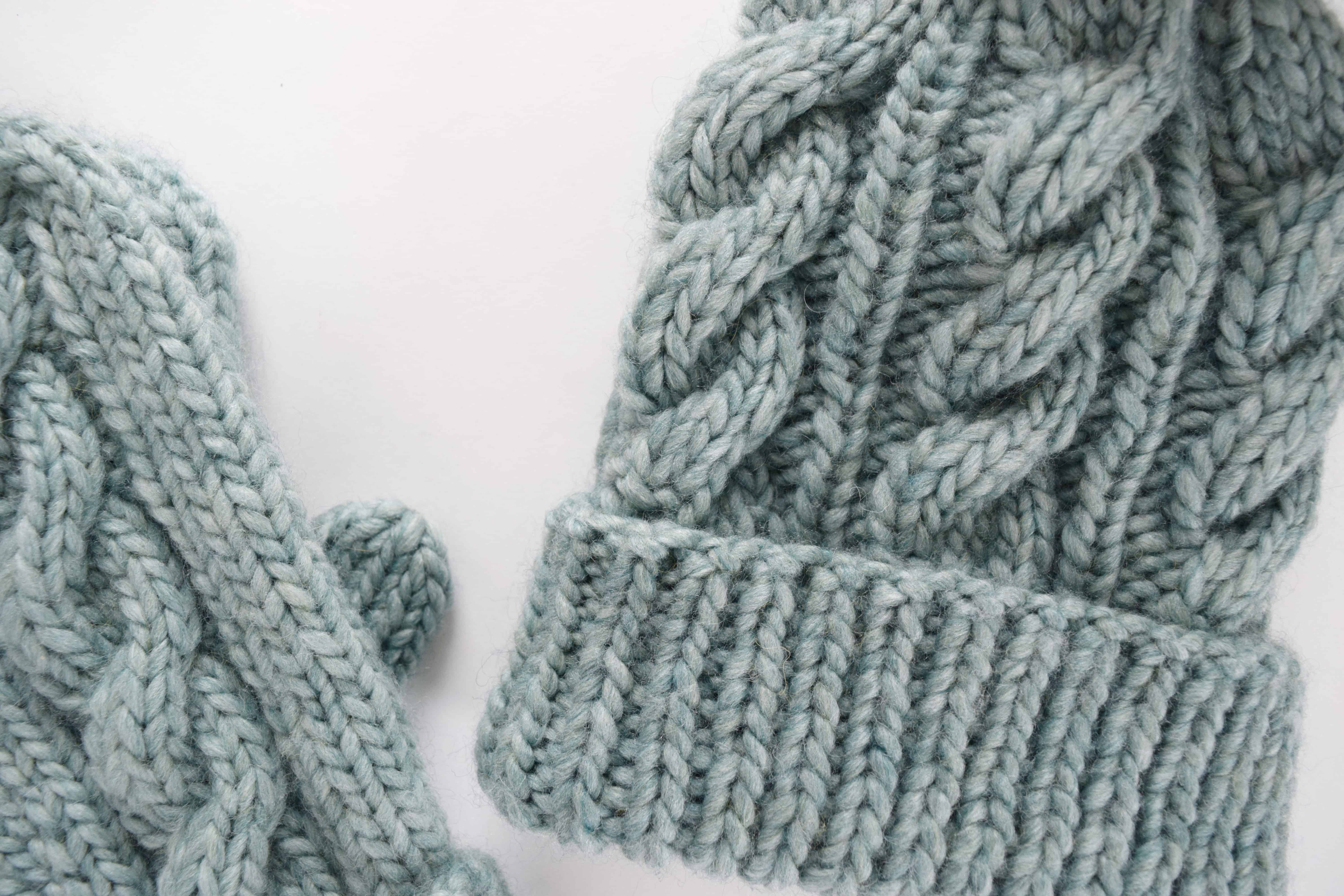 Classic Cabled Hat & Mittens Free Pattern Knifty Knittings