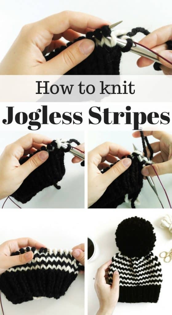 How to knit jogless one row stripes.
