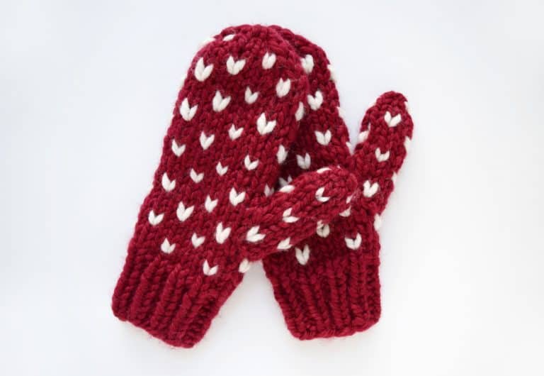 Little hearts mittens free pattern knifty knittings