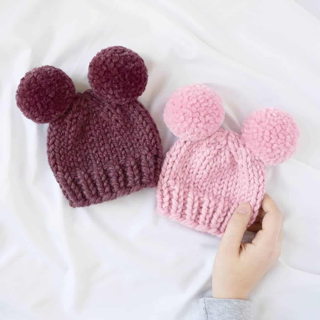 How To Knit A Double Pom Pom Hat