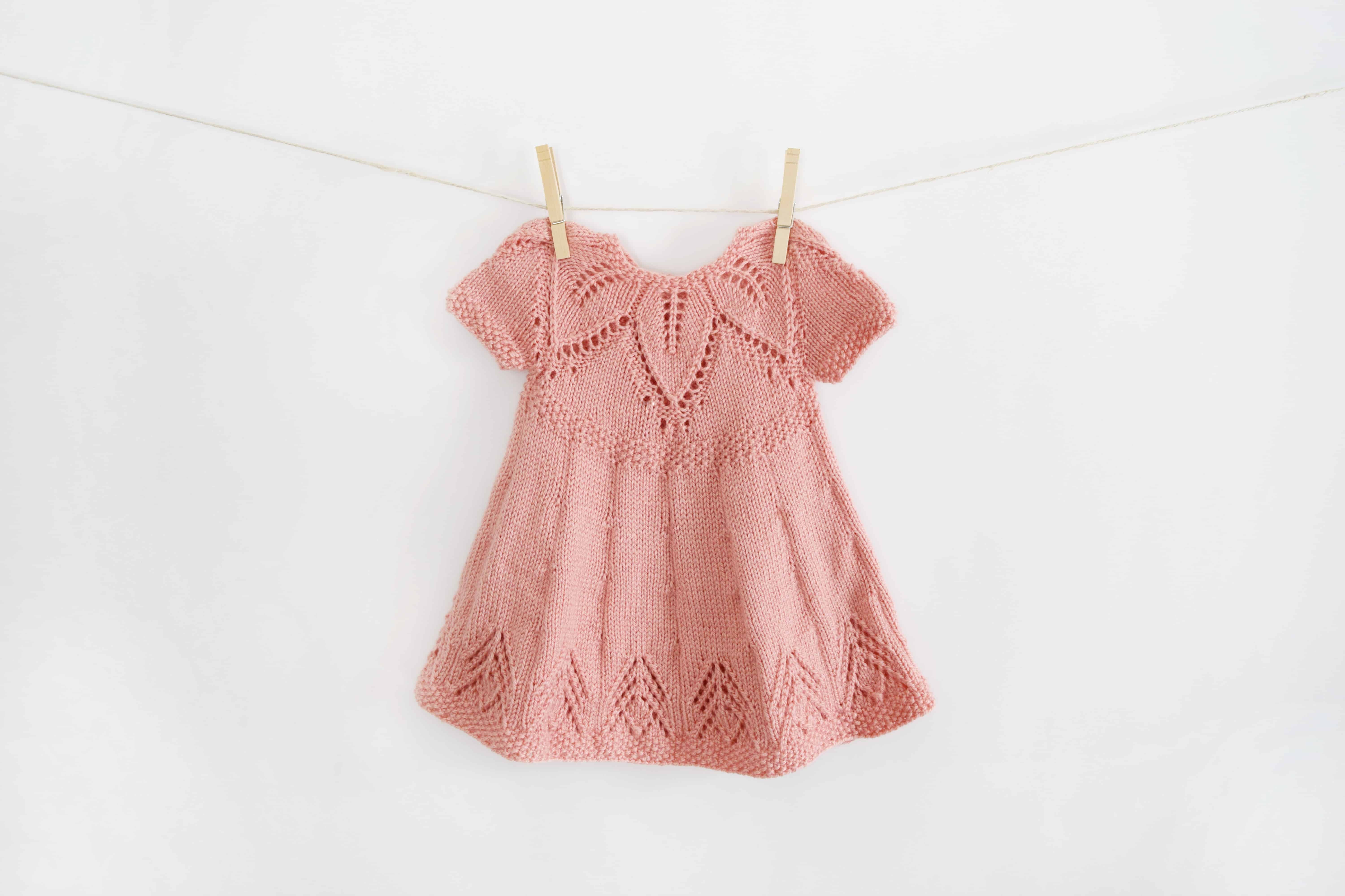 Fairy Leaves Knit Dress - Free Pattern from Yarnspirations