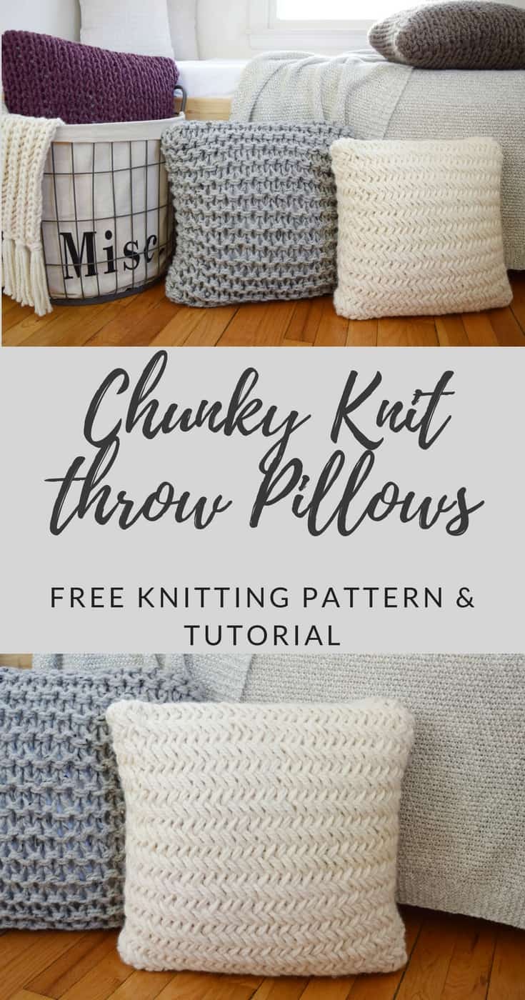 chunky knit throw pillow knitting pattern