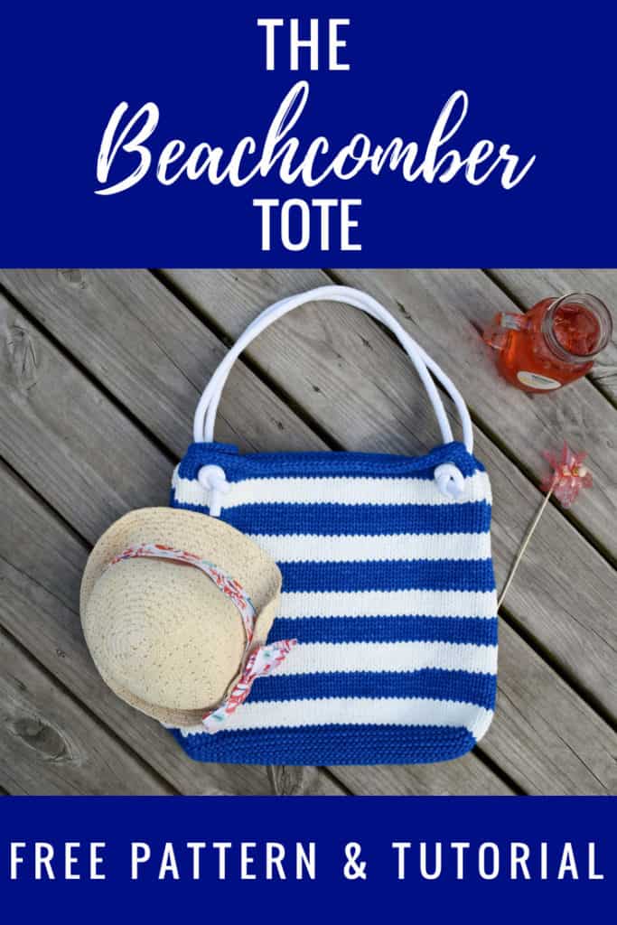 Free Knitting Pattern - How to Knit the Beachcomber Tote! Click for the step-by-step video tutorial and knitting pattern, made with Bernat Maker Outdoor yarn! #knitting #knittingpattern #freeknittingpattern #yarnspirations