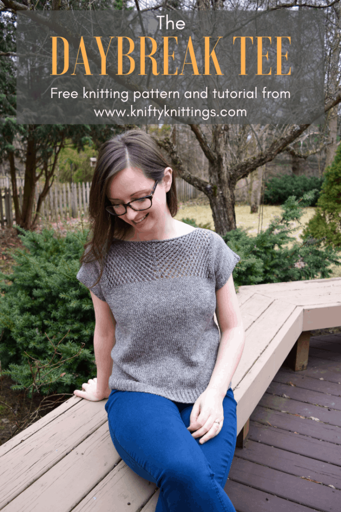 The Daybreak Tee - free knitting pattern and tutorial from www.kniftyknittings.com #knittingpattern #knitting