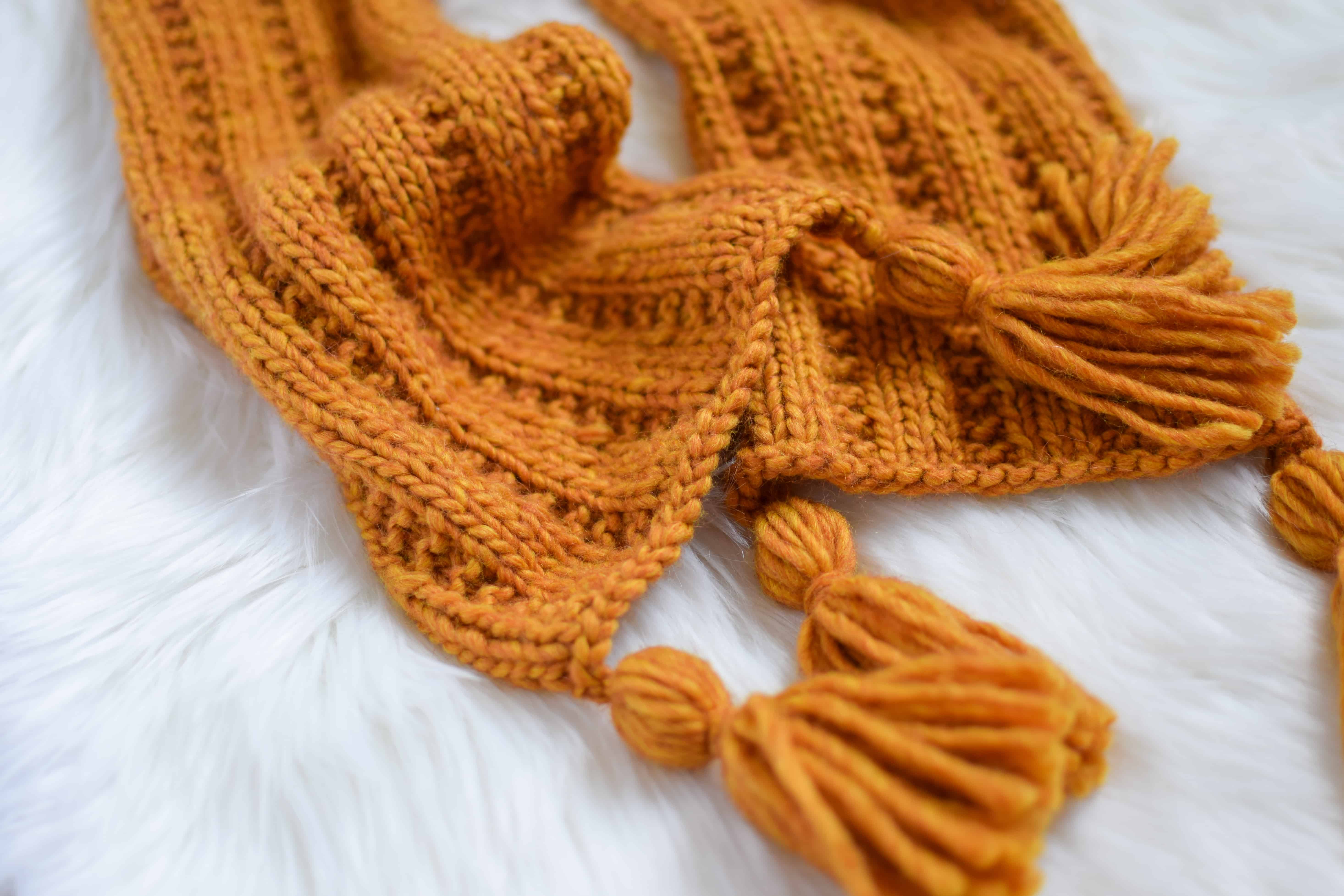 Garter Rib Knit Scarf Free Pattern