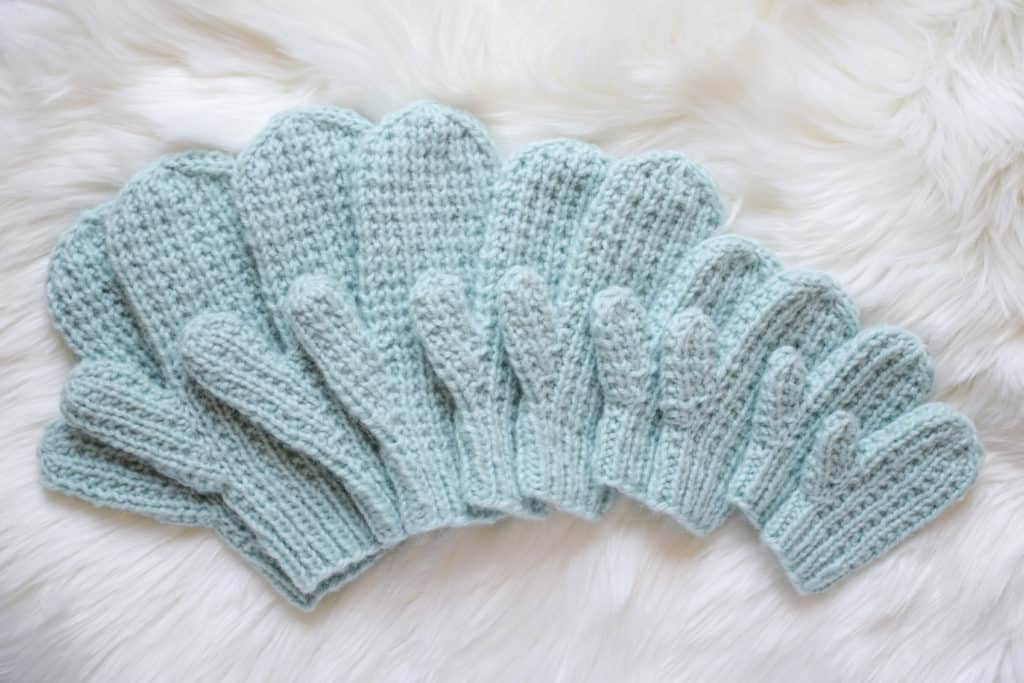 Broken Rib Knit Mittens - free pattern from Knifty Knittings and Yarnspirations #knitting #knittingpattern #yarnspirations