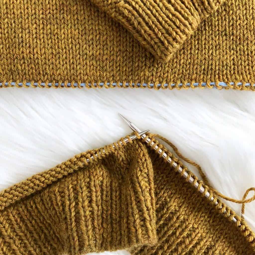 How to add length to a knit sweater - video tutorial from www.kniftyknittings.com                                                        #knittingtutorial #weekendersweater #knitting