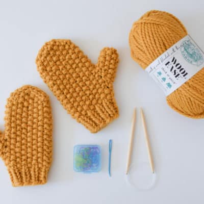 Seed Stitch Mittens – Free Pattern